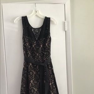 Betsy & Adam black lace tulle dress/ Size 12